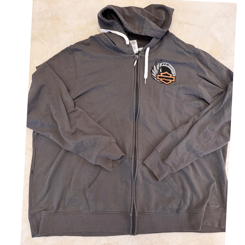 Harley-Davidson 115th Anniversary Zip Hoodie Mens 2X Gray Ukes Kenosha WI M191